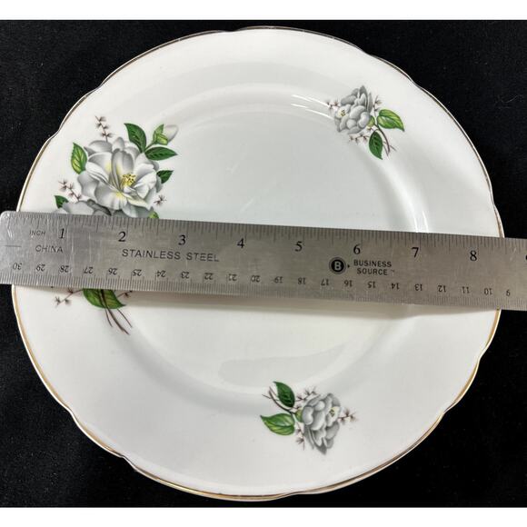 Vtg Royal Kent Staffordshire Bone China Salad Plates Set Of 6 Camilla Pattern - Picture 3 of 5